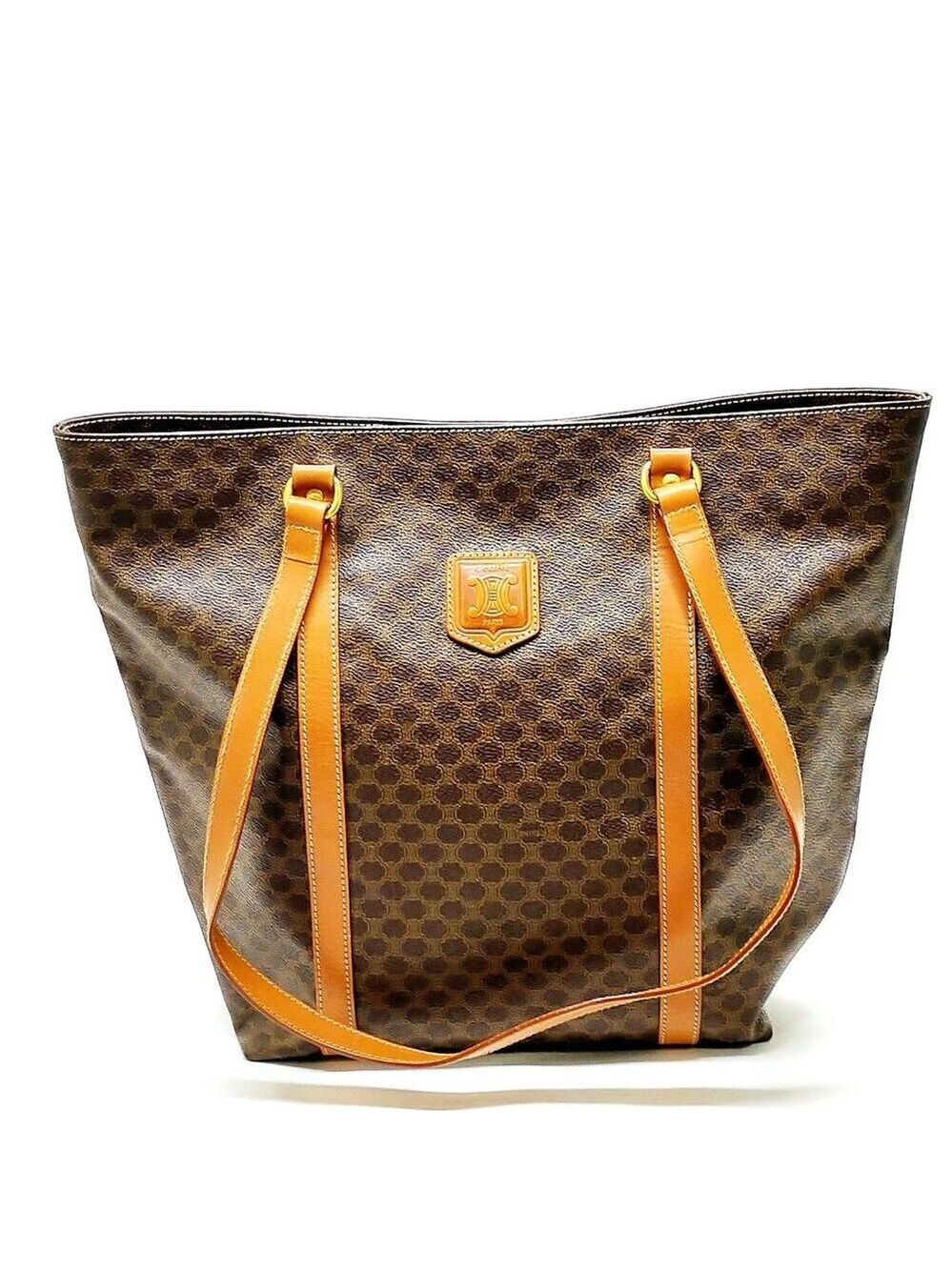 CELINE Tote Bag Brown PVC 398-071525